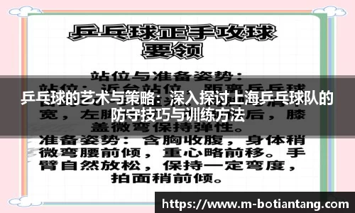 乒乓球的艺术与策略：深入探讨上海乒乓球队的防守技巧与训练方法